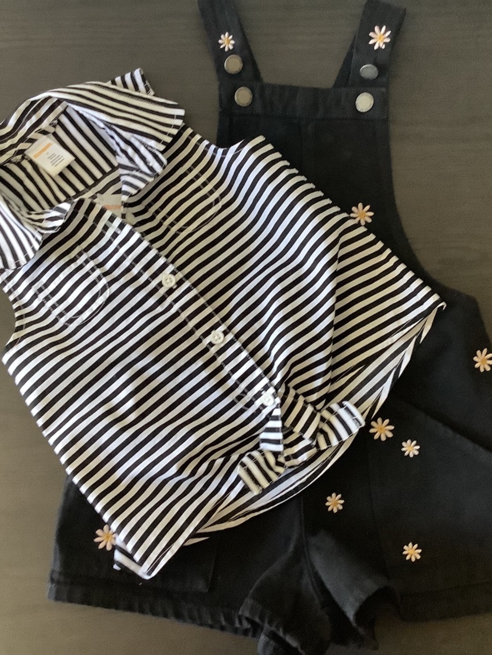 NWT COTTON ON KIDS Girls Slouch Shortall Denim & Gymboree Top Size 4 Outfit 2PC